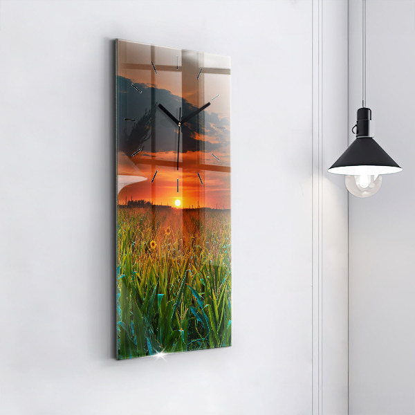 Reloj vertical Girasoles en un prado - espejomat.es