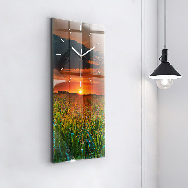 Reloj vertical Girasoles en un prado - espejomat.es