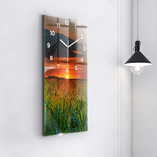 Reloj vertical Girasoles en un prado - espejomat.es