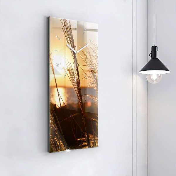 Reloj de vidrio vertical Trigo en la hora dorada - espejomat.es