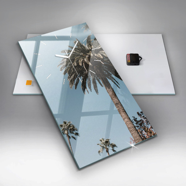Reloj de cristal vertical Palmeras en Los Ángeles - espejomat.es