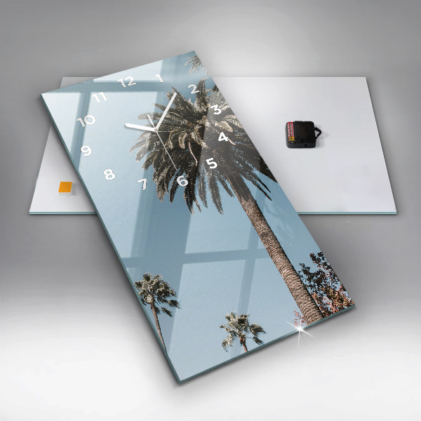 Reloj de cristal vertical Palmeras en Los Ángeles - espejomat.es