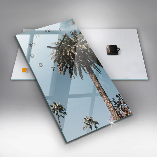 Reloj de cristal vertical Palmeras en Los Ángeles - espejomat.es