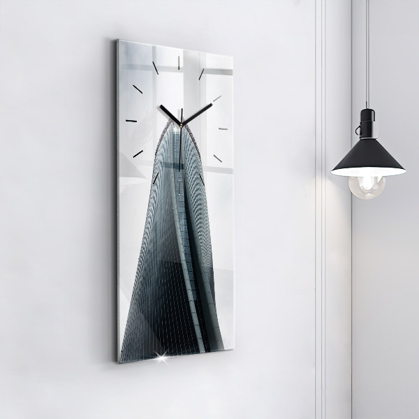 Reloj de vidrio vertical Rascacielos de Milán - espejomat.es