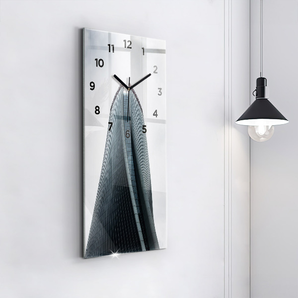 Reloj de vidrio vertical Rascacielos de Milán - espejomat.es