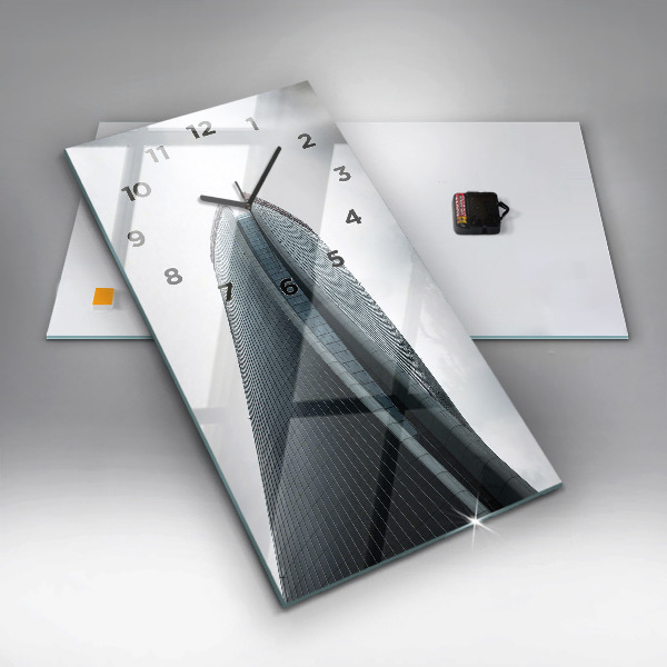 Reloj de vidrio vertical Rascacielos de Milán - espejomat.es