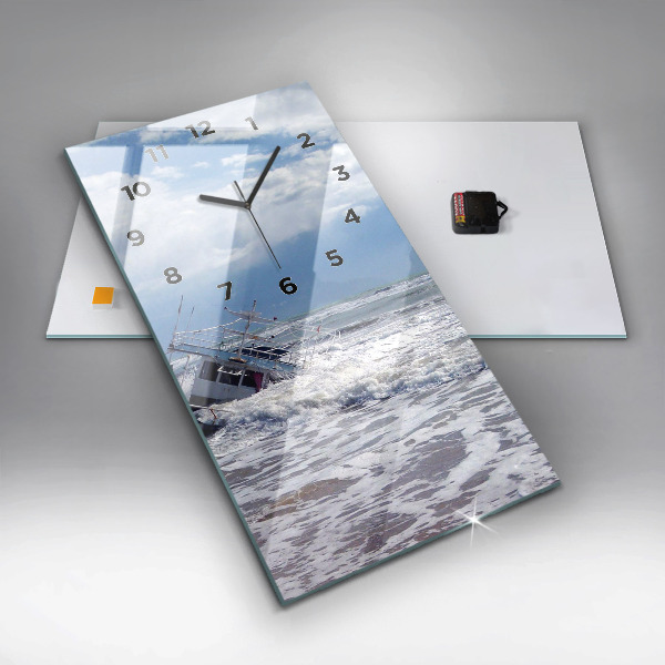 Reloj de cristal vertical Embarcación hundida - espejomat.es