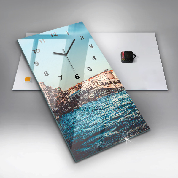 Reloj de cristal vertical Puente de Rialto en Venecia - espejomat.es