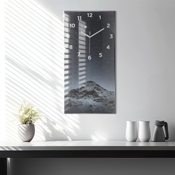 Reloj de cristal vertical Montaña bajo las estrellas - espejomat.es