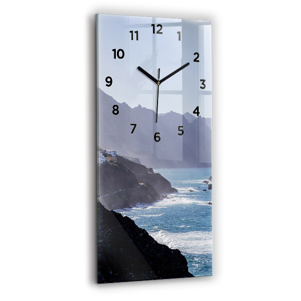 Reloj de cristal vertical Montañas junto al océano - espejomat.es