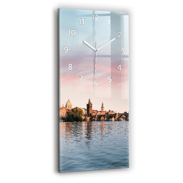 Reloj de cristal vertical Puente de Carlos en Praga - espejomat.es