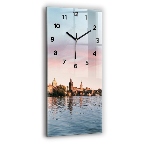 Reloj de cristal vertical Puente de Carlos en Praga - espejomat.es