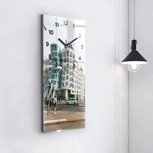 Reloj de cristal vertical Casa danzante Praga - espejomat.es