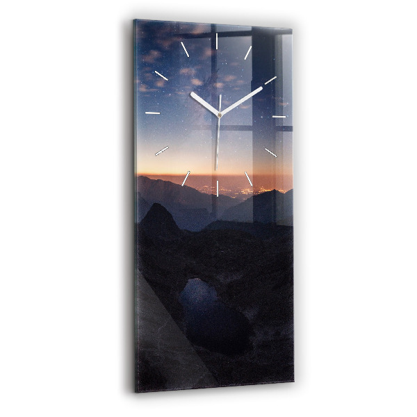Reloj de cristal vertical Montañas al atardecer - espejomat.es