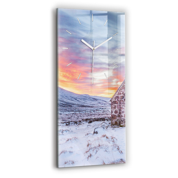 Reloj de cristal vertical Cabaña en las montañas - espejomat.es