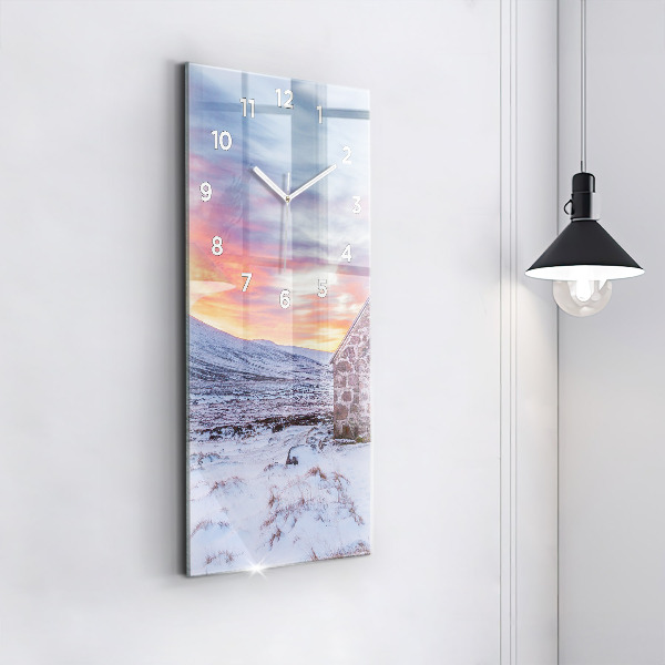Reloj de cristal vertical Cabaña en las montañas - espejomat.es