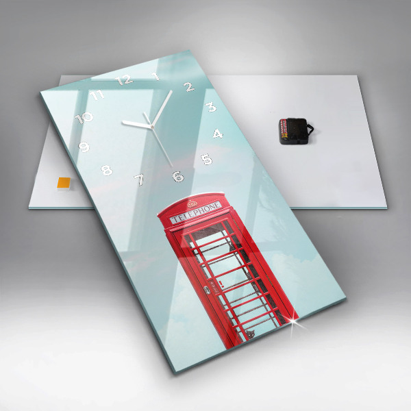 Reloj de vidrio vertical Cabina telefónica - espejomat.es