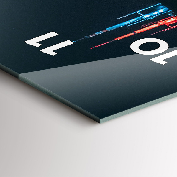 Reloj de vidrio vertical Paisaje urbano de Chicago - espejomat.es