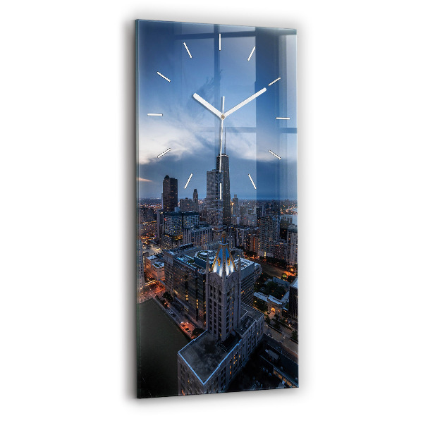 Reloj de cristal vertical Foto de Chicago - espejomat.es