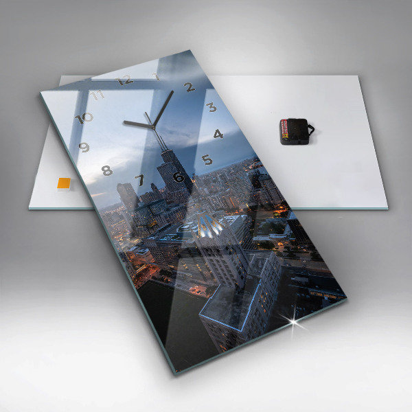 Reloj de cristal vertical Foto de Chicago - espejomat.es