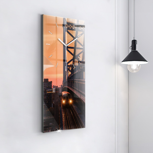 Reloj de vidrio vertical Puente Benjamin Franklin - espejomat.es