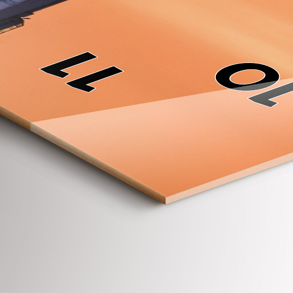 Reloj de vidrio vertical Puente Benjamin Franklin - espejomat.es