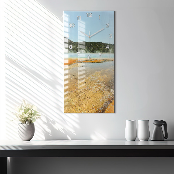 Reloj vertical Lago con montañas - espejomat.es