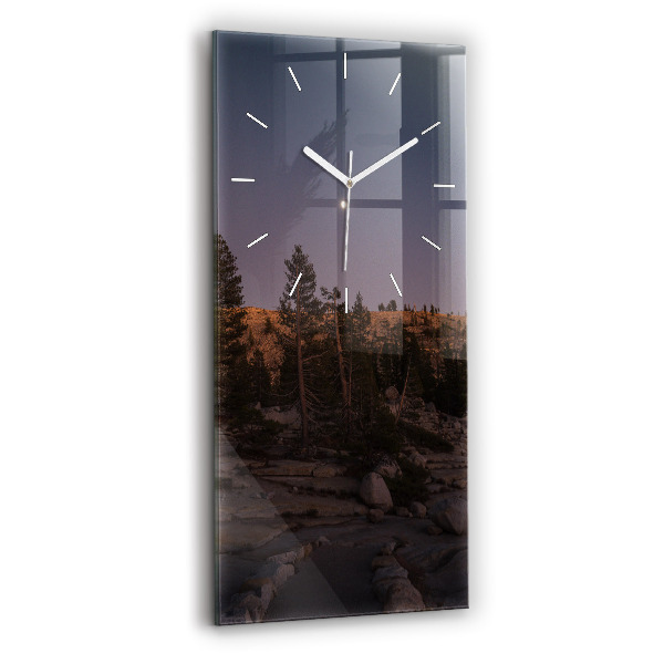 Reloj de vidrio vertical El camino rocoso de Yosemite - espejomat.es
