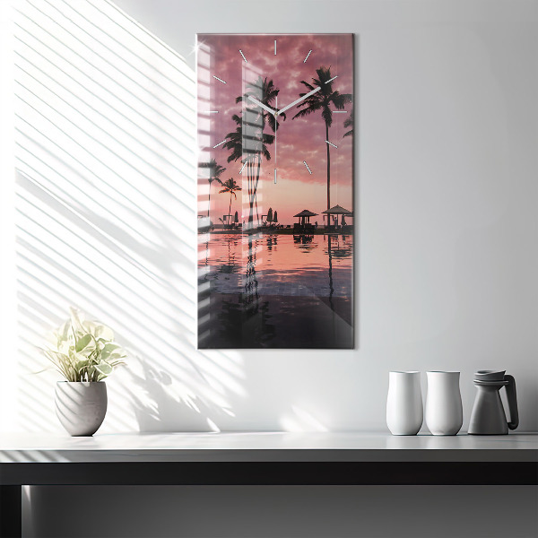 Reloj vertical Palmeras en Hawai - espejomat.es