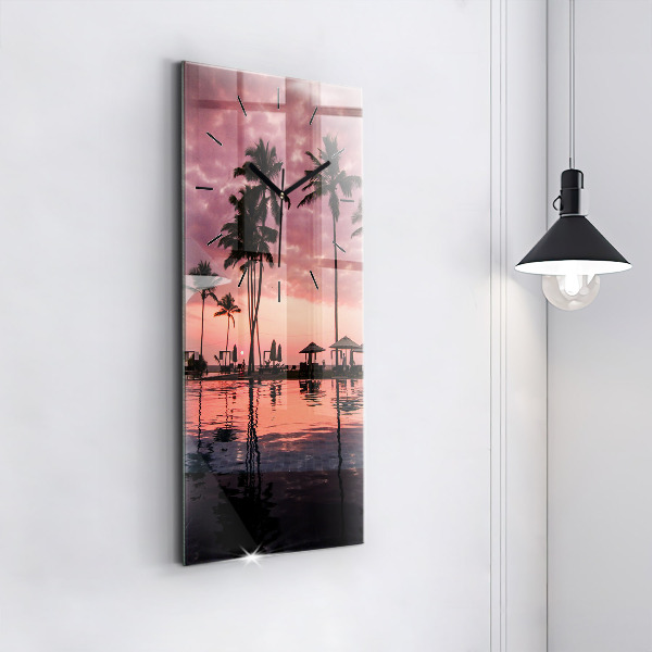 Reloj vertical Palmeras en Hawai - espejomat.es