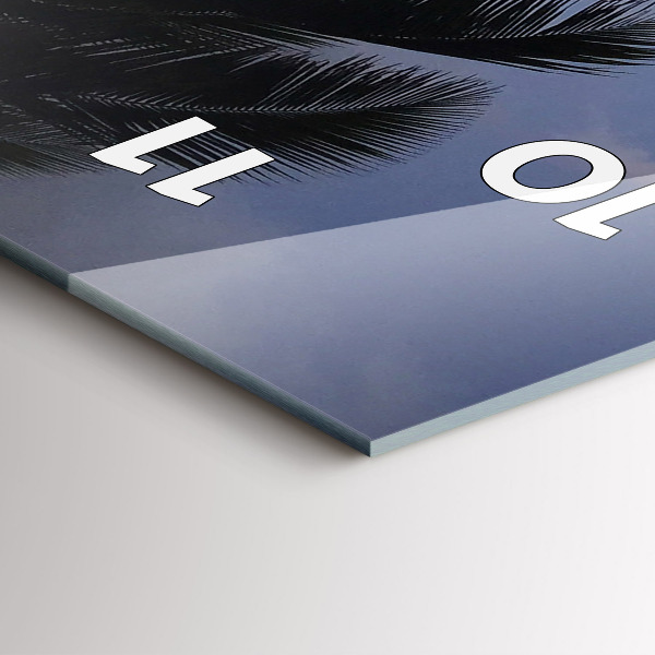 Reloj vertical Palmera y amanecer - espejomat.es