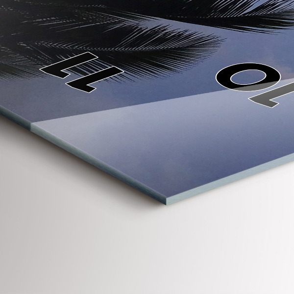 Reloj vertical Palmera y amanecer - espejomat.es