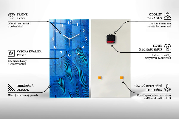 Reloj de vidrio vertical Persona sobre esquís acuáticos - espejomat.es
