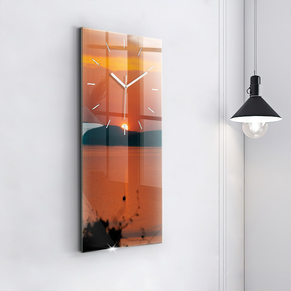 Reloj vertical Lago Balaton al atardecer - espejomat.es