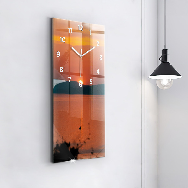 Reloj vertical Lago Balaton al atardecer - espejomat.es
