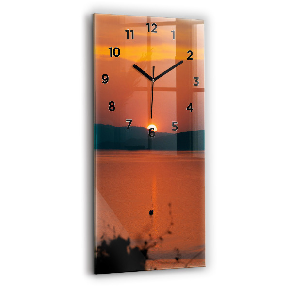 Reloj vertical Lago Balaton al atardecer - espejomat.es