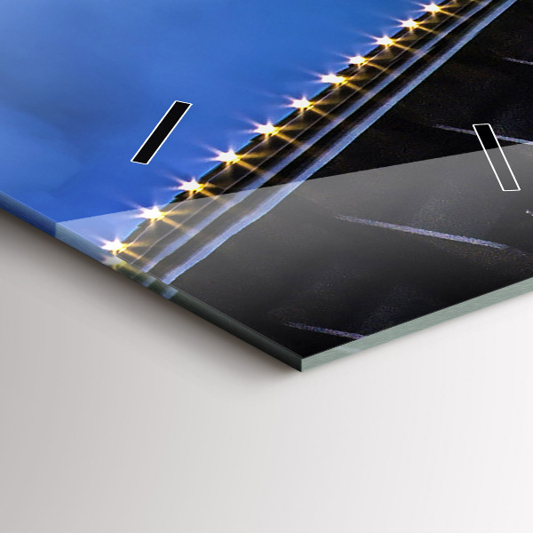 Reloj de cristal vertical Costa rocosa bajo el puente - espejomat.es