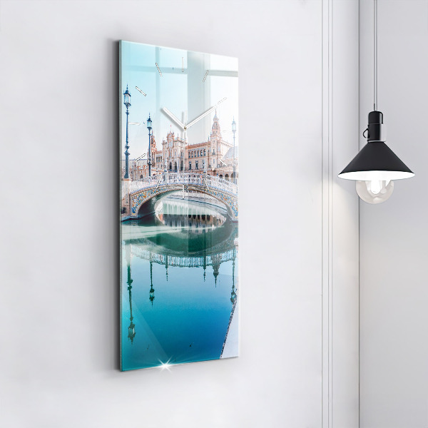 Reloj de vidrio vertical Plaza de España en Sevilla - espejomat.es