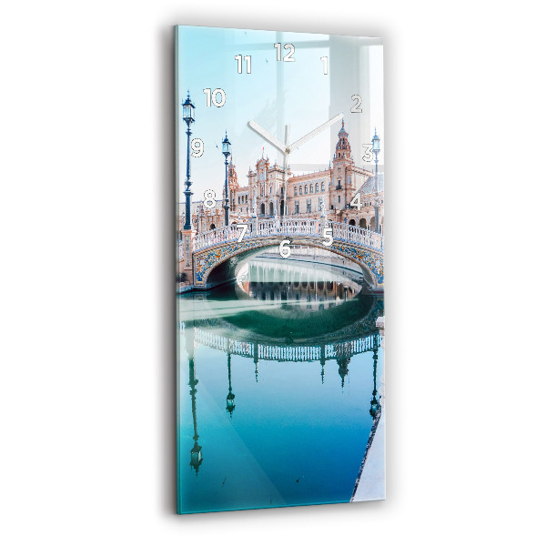 Reloj de vidrio vertical Plaza de España en Sevilla - espejomat.es