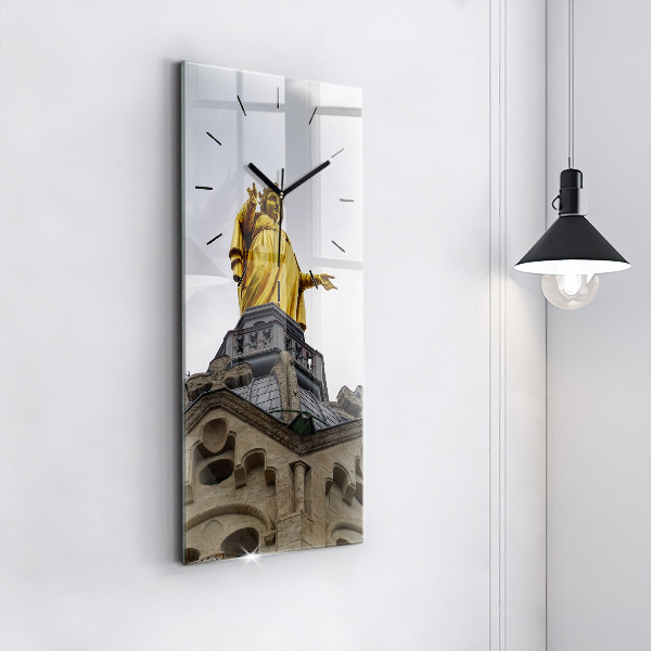 Reloj de cristal vertical Estatua de Nuestra Señora en Lyon - espejomat.es