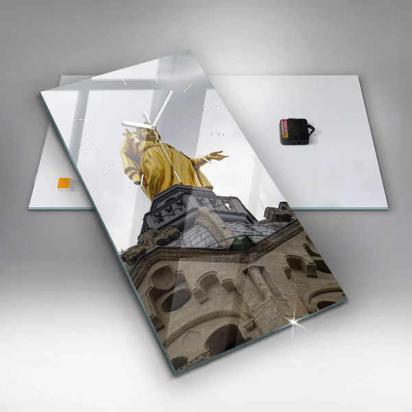 Reloj de cristal vertical Estatua de Nuestra Señora en Lyon - espejomat.es