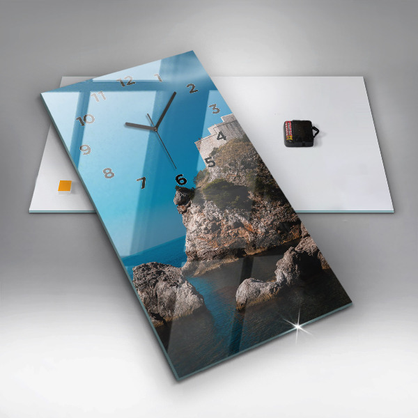 Reloj de cristal vertical Acantilados de Dubrovnik - espejomat.es