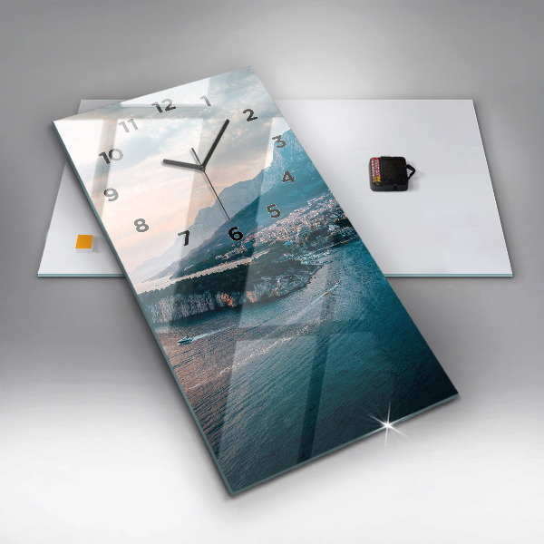 Reloj de vidrio vertical Isla en Croacia - espejomat.es