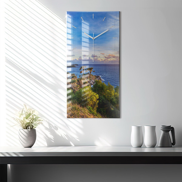 Reloj de vidrio vertical Phuket en Tailandia - espejomat.es