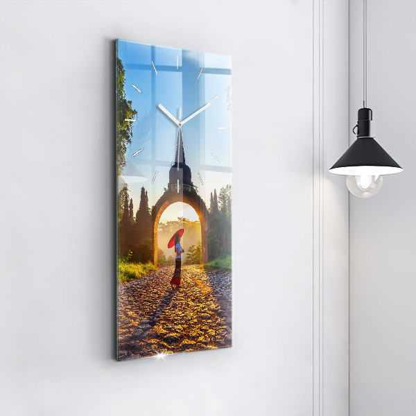 Reloj de vidrio vertical Parque Surat Thani Tailandia - espejomat.es