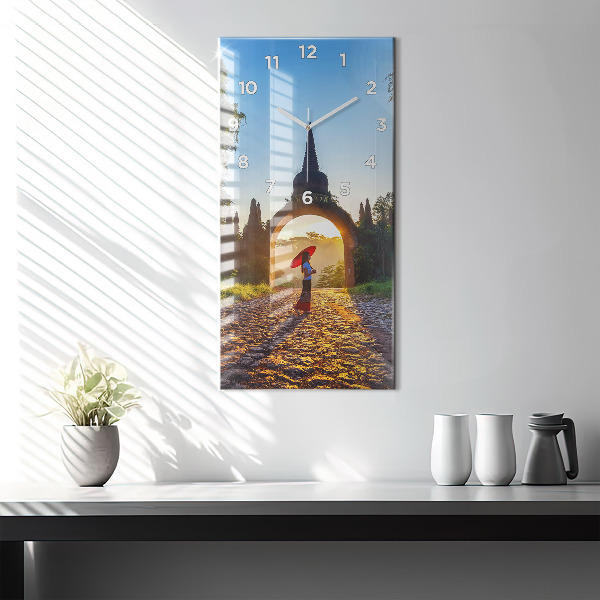 Reloj de vidrio vertical Parque Surat Thani Tailandia - espejomat.es