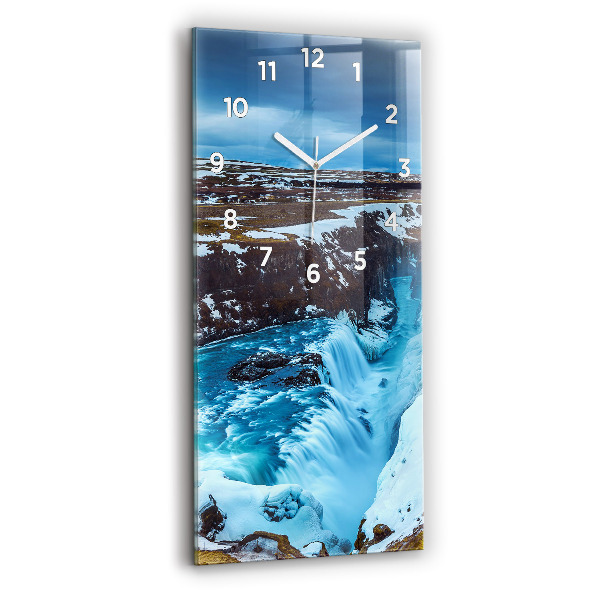 Reloj de vidrio vertical Cascada de Gullfoss en Islandia - espejomat.es