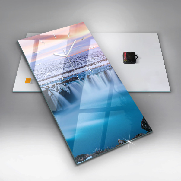 Reloj de cristal vertical Cascada de Godafoss Islandia - espejomat.es