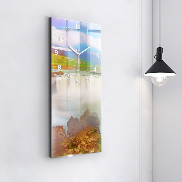 Reloj de vidrio vertical Godafoss en Islandia - espejomat.es