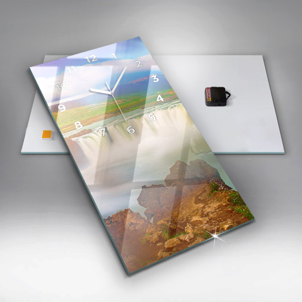 Reloj de vidrio vertical Godafoss en Islandia - espejomat.es